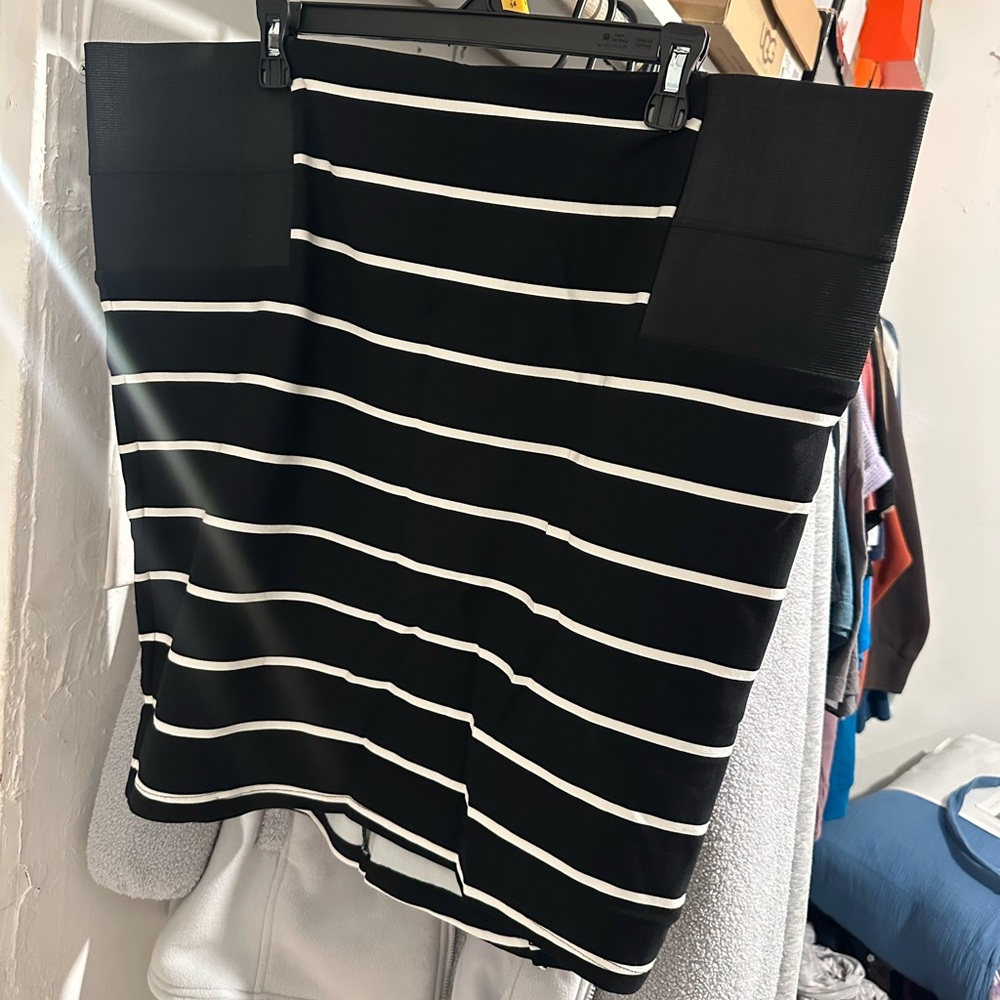Black and White Striped Women's Skirt
